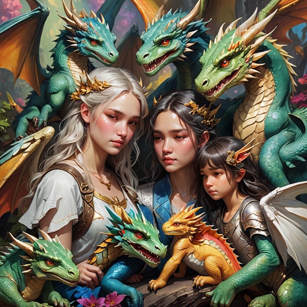 Angels and Dragons in Hyperrealistic Concept Art