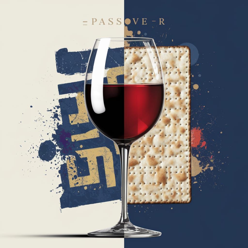 Modern Passover Celebration in Vibrant Digital Art