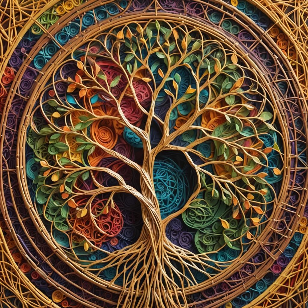 Geometric String Art: Willow Tree Mandala
