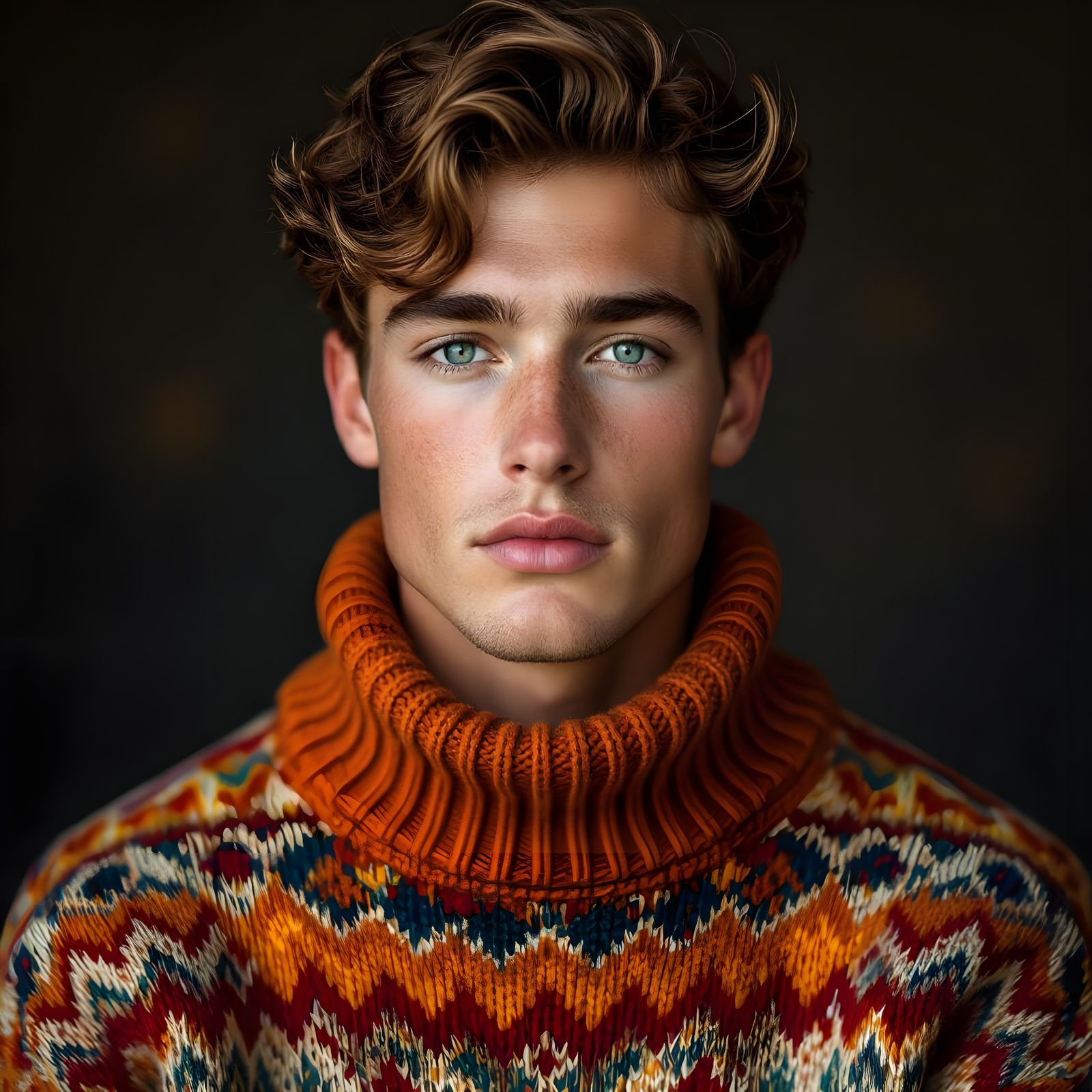 Striking Portrait of Young Man with Blonde Hair