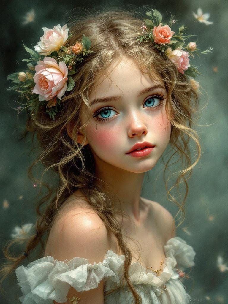 Young Fairy Portrait: Airbrushed Illustration