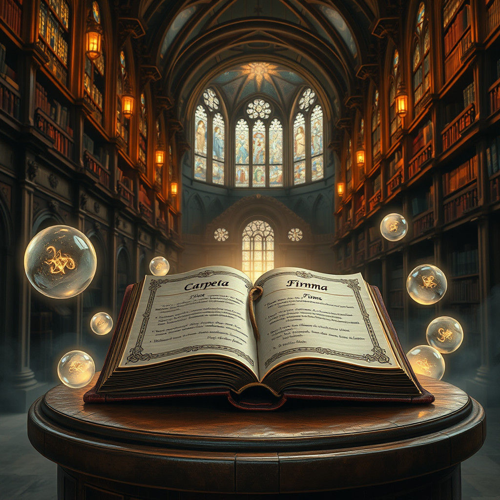 Mystical Book of Translations in Fantasy Library