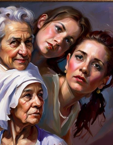 Latina Granny and Granddaughter: Dark Fantasy Portrait