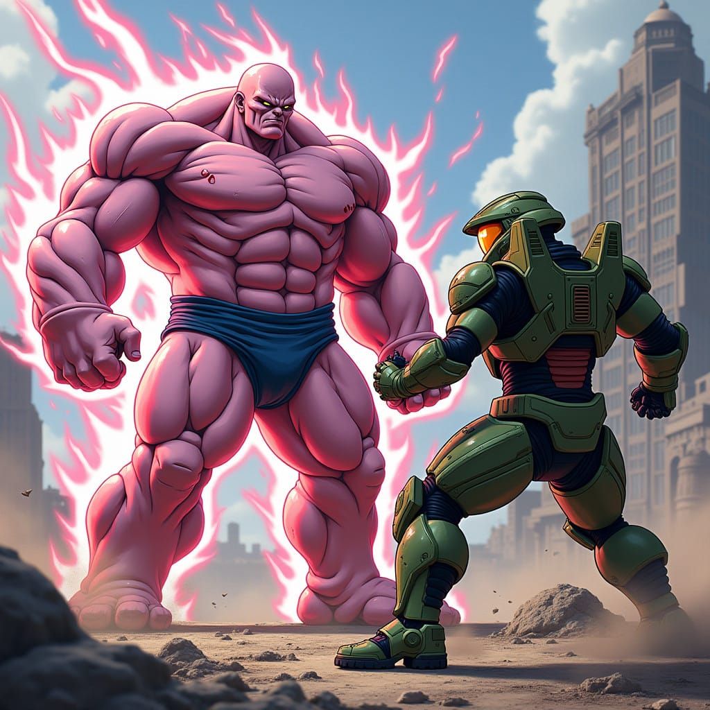 Cosmic Warriors Clash in a Futuristic Battle