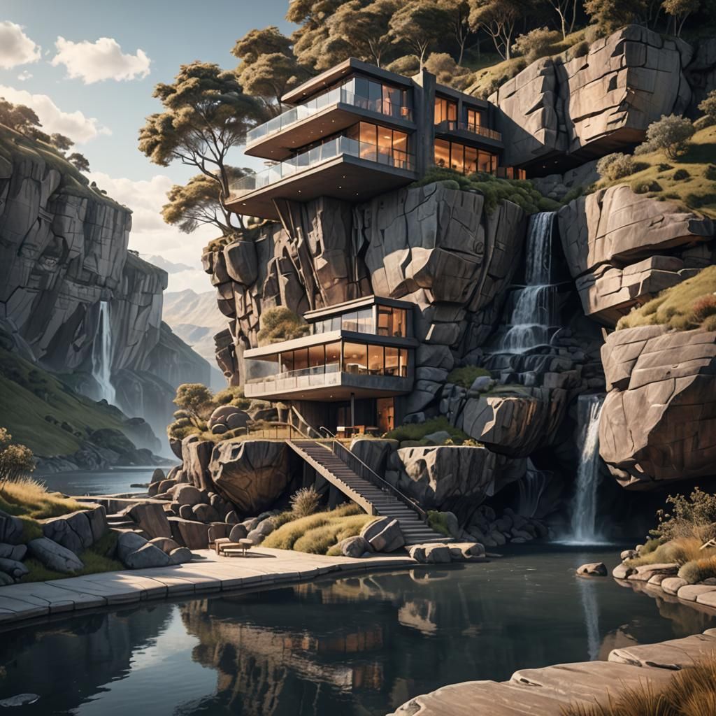 A stunning scene of an incredible impossible architecturally...