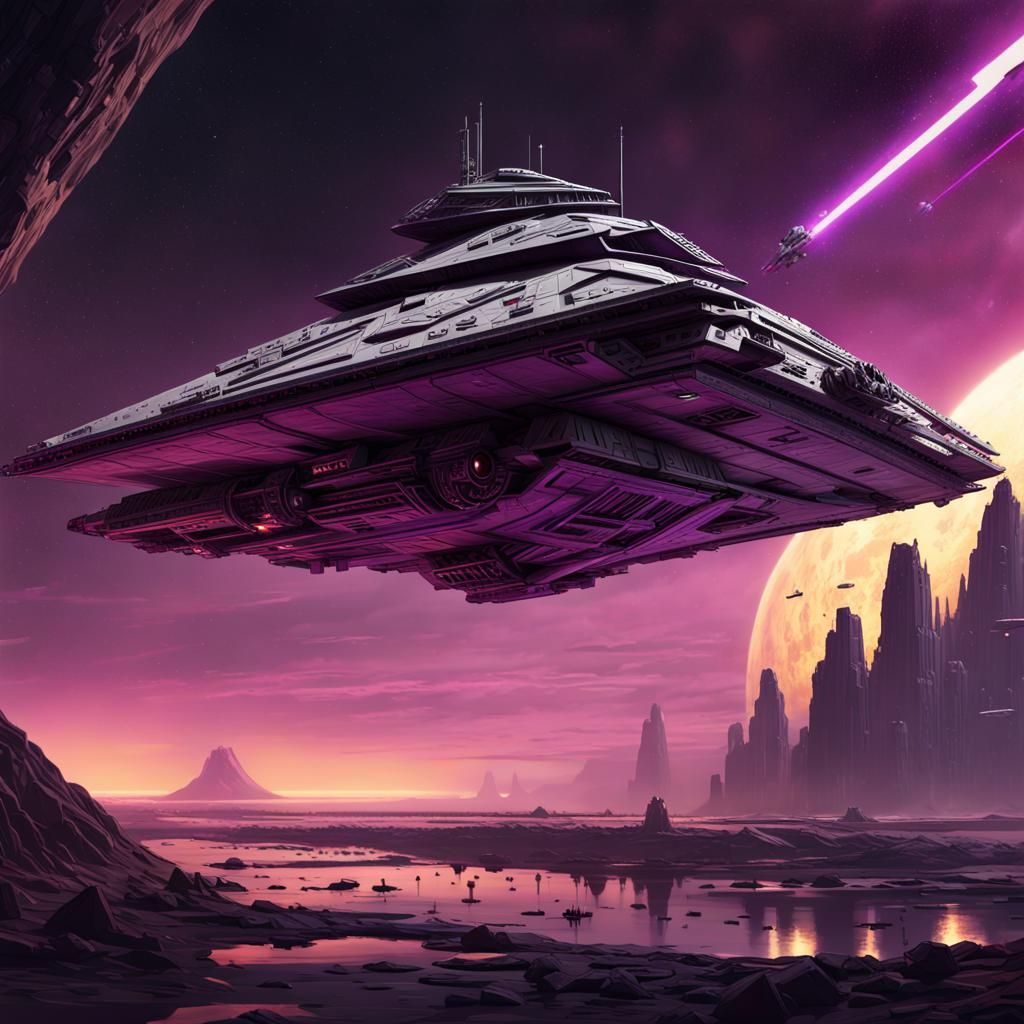 AtomPunk Star Destroyer in Dark Fantasy Style