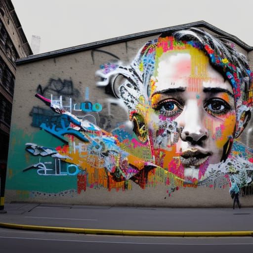 Hyperrealistic Graffiti Art on Street Wall