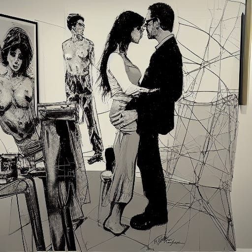 Couple in Oil Painting Style