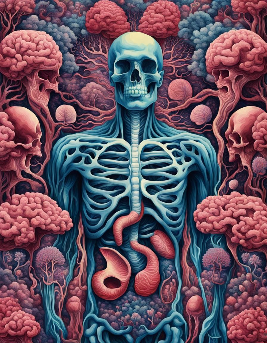 Surreal Psychedelic Landscape of Abstract Forms