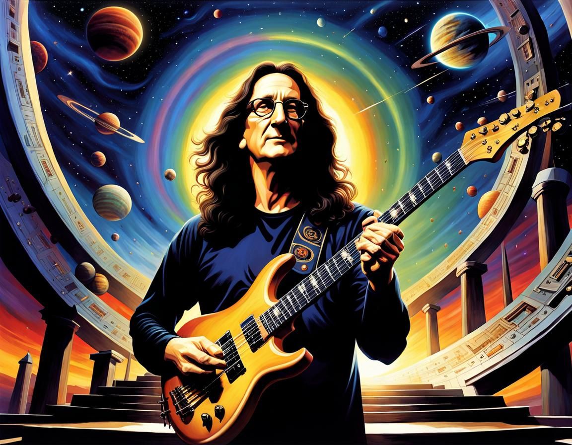 Geddy Lee: A Surreal Cosmic Portrait