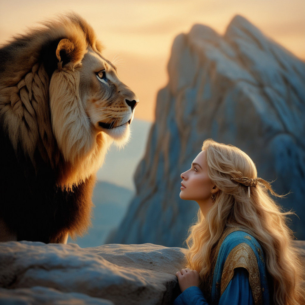 Young Woman Surrounded by Serenity in an Oil Painting