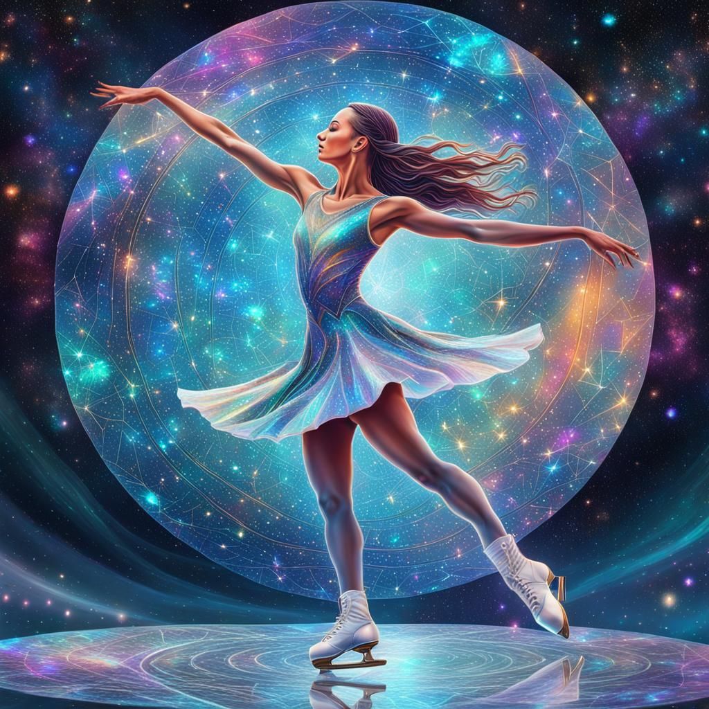 Cosmic Holographic Figure Skater by Pablo Amaringo