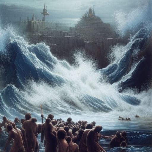 Moses Parting the Red Sea: Detailed Biblical Artwork