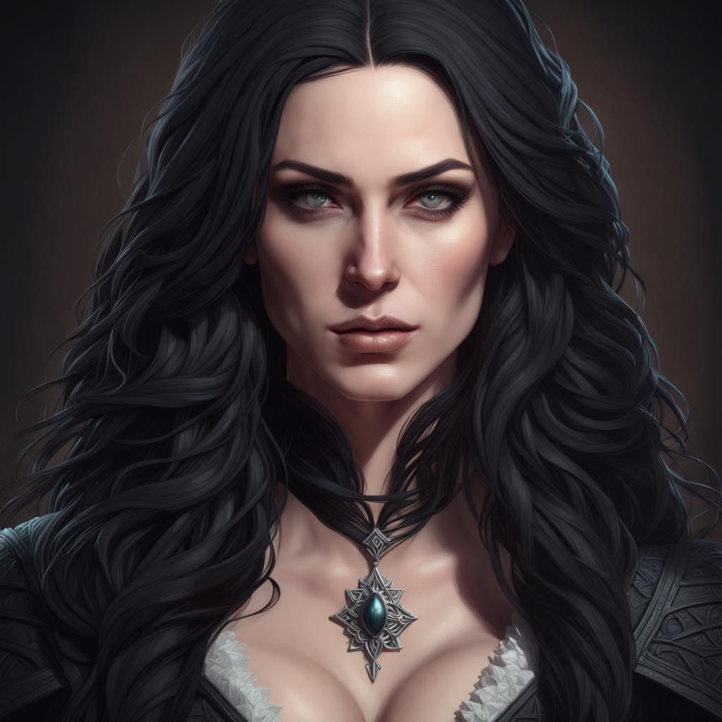 Yennefer Portrait in Digital Illustration Style