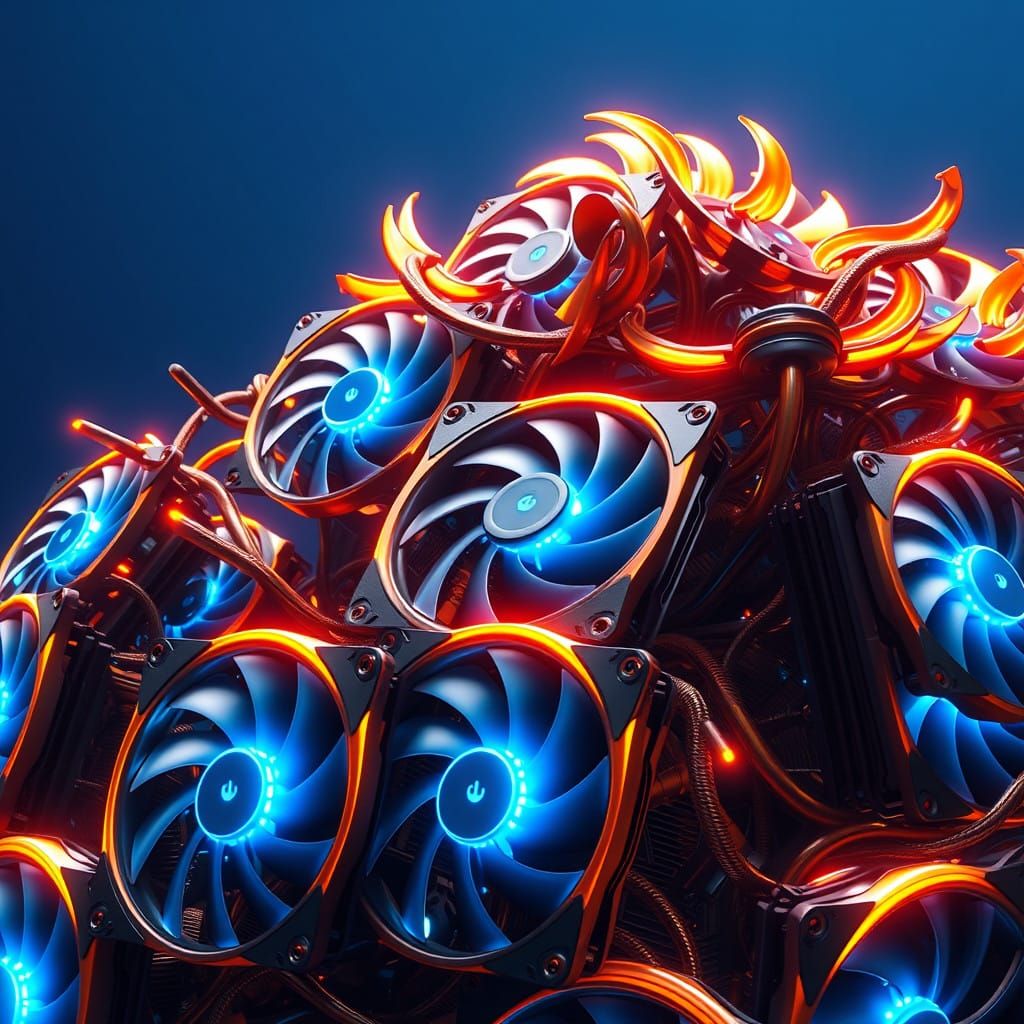 Futuristic PC Fans in High-Tech Wonder