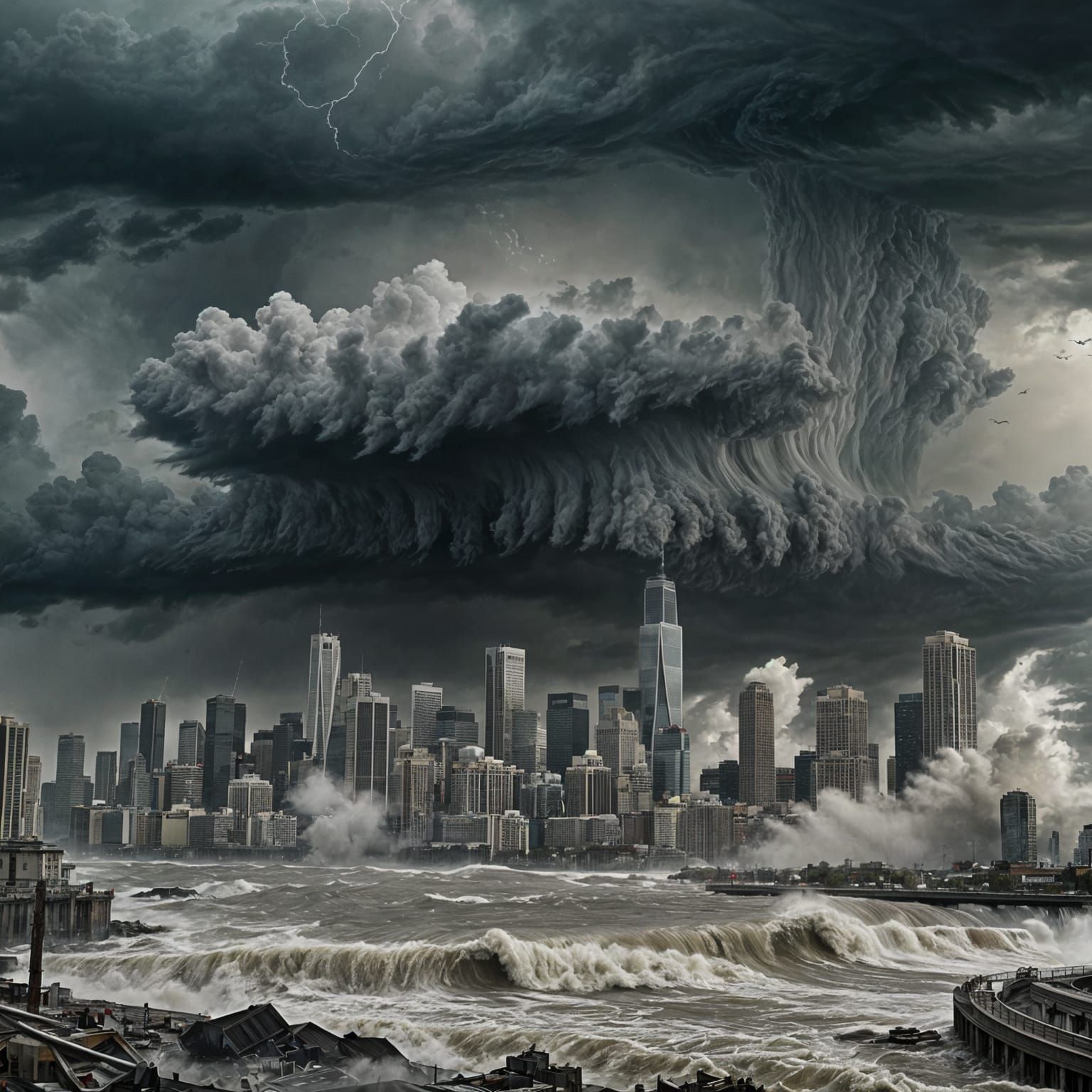 Hurricane Devastates Coastal City: A Cinematic Still