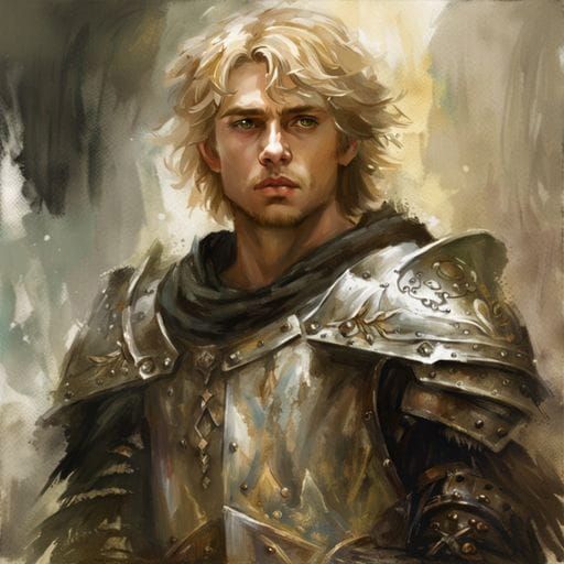 Young King Arthur in Armor, High Fantasy Art
