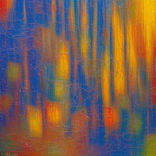 Ojoro, Ubuum'Etekennaka: Neo-Impressionist Oil Painting