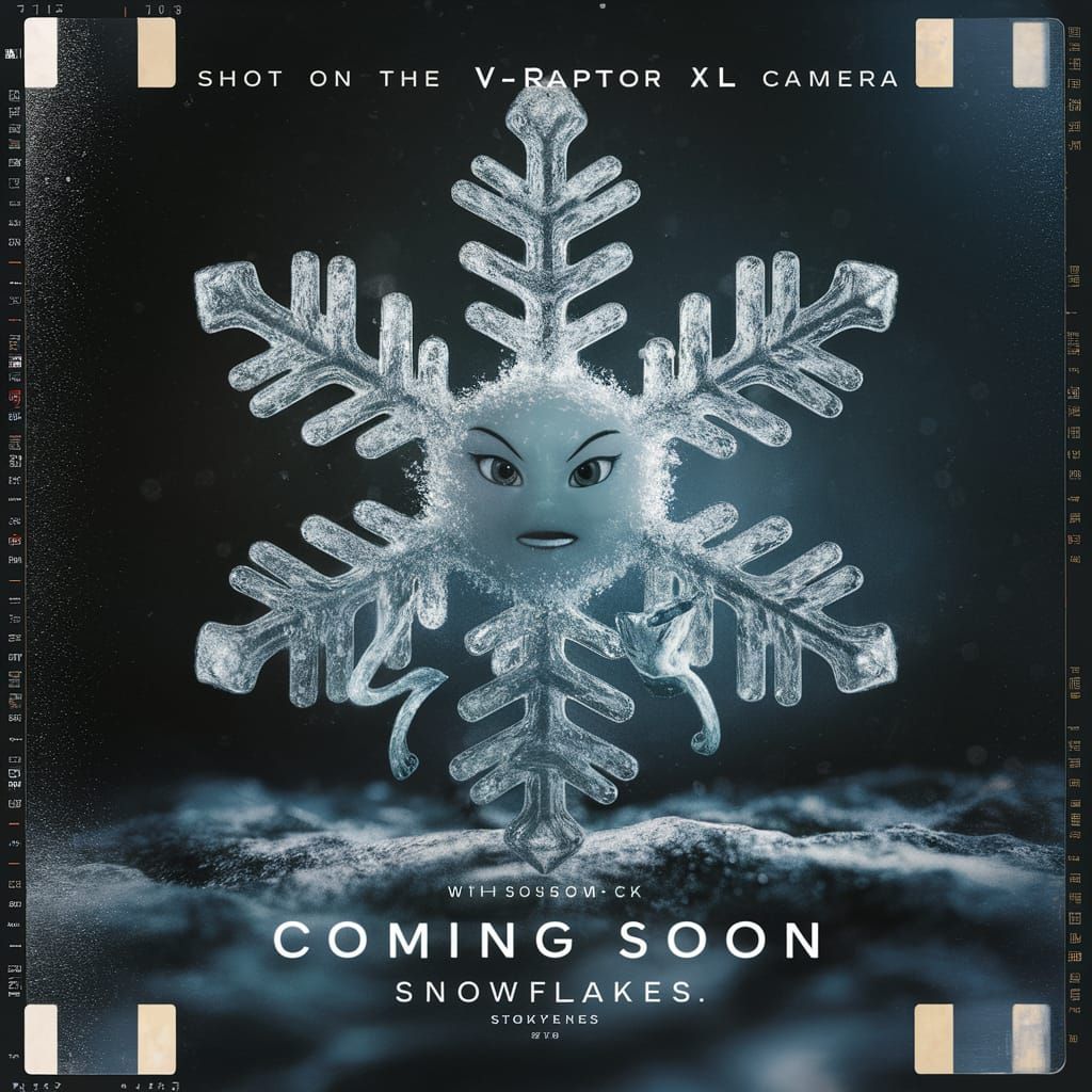 Cinematic Snowflake Character Movie Poster: Coming Soon