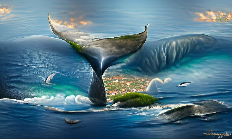 Whale Tails in Tropical Seascape Photography