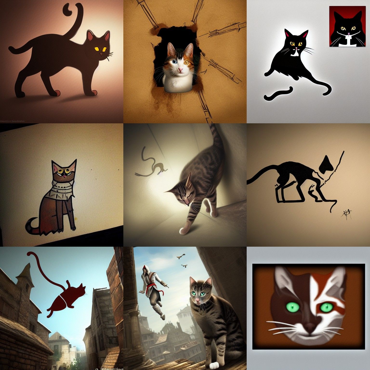 Cat in Style of Assassin's Creed Cave Art