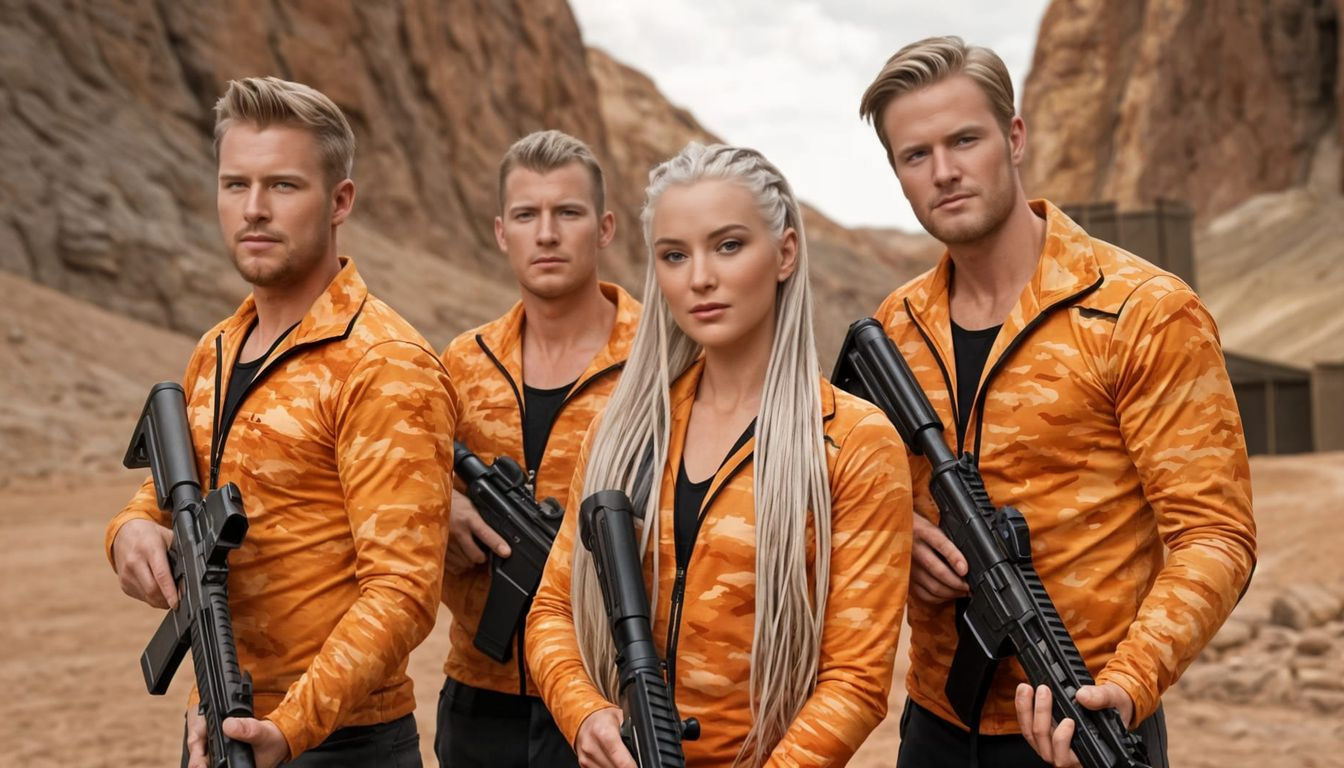 Four Defenders Pose in Secluded Venusian Valley Hideaway