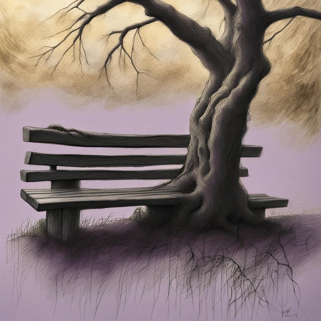 Willow Tree Charcoal Drawing in Wyeth Style