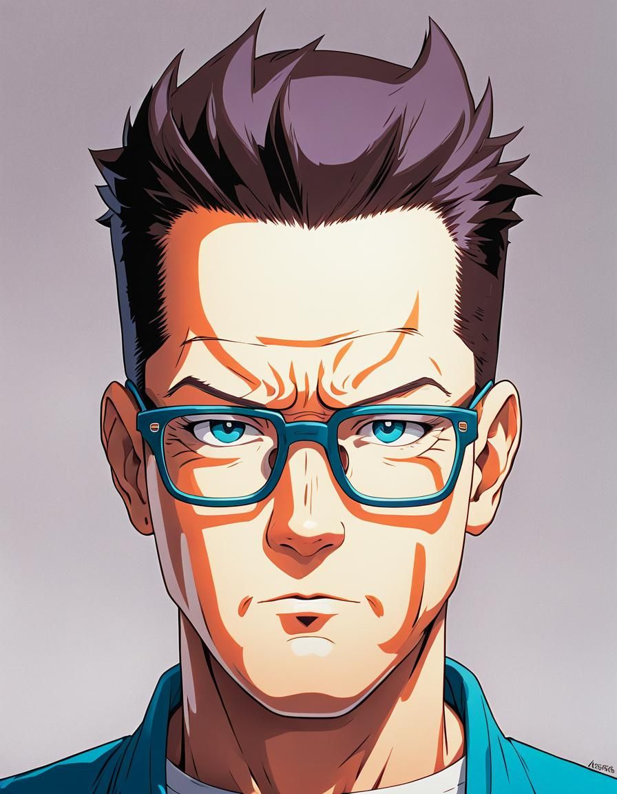 Hank Hill Portrait in Anime Style