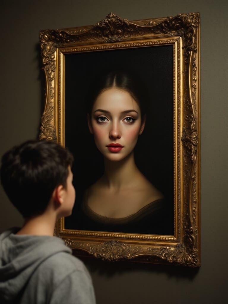 Animated Portrait of a Woman in Rembrandt Style