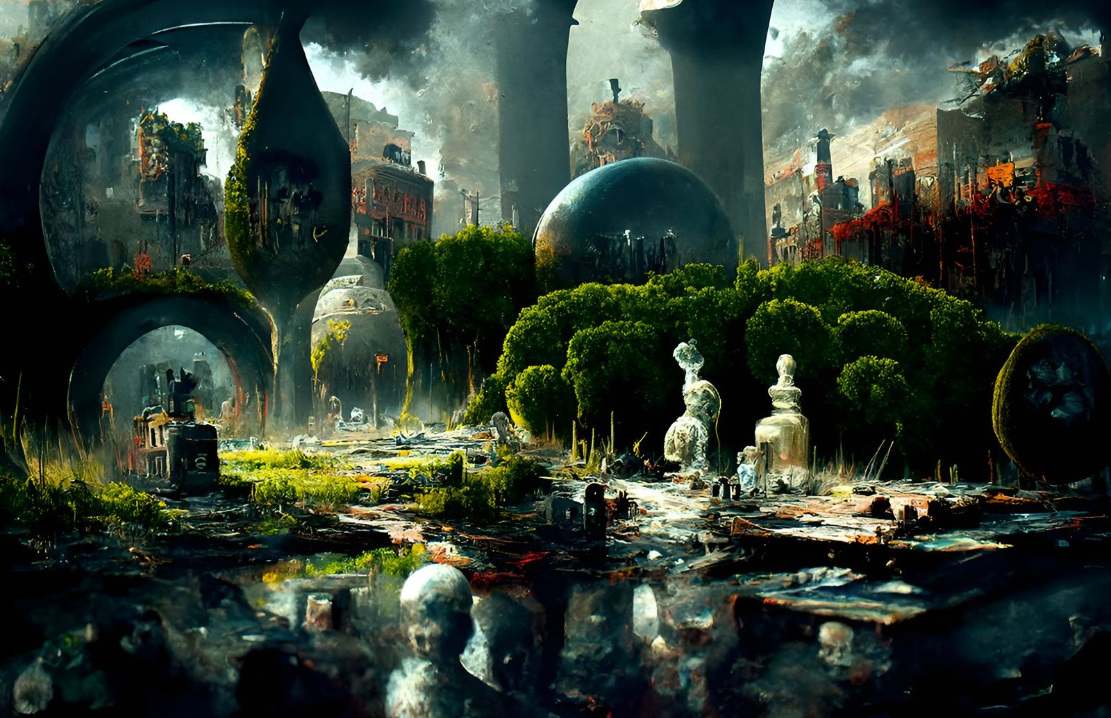 Colorful Decaying World with Surreal Urban Landscape