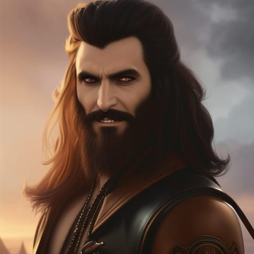 Handsome Vampire Pirate Portrait in Professional Photography