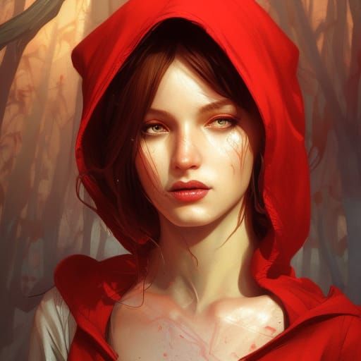 Red Riding Hood Poster Art in Hyperdetailed Style