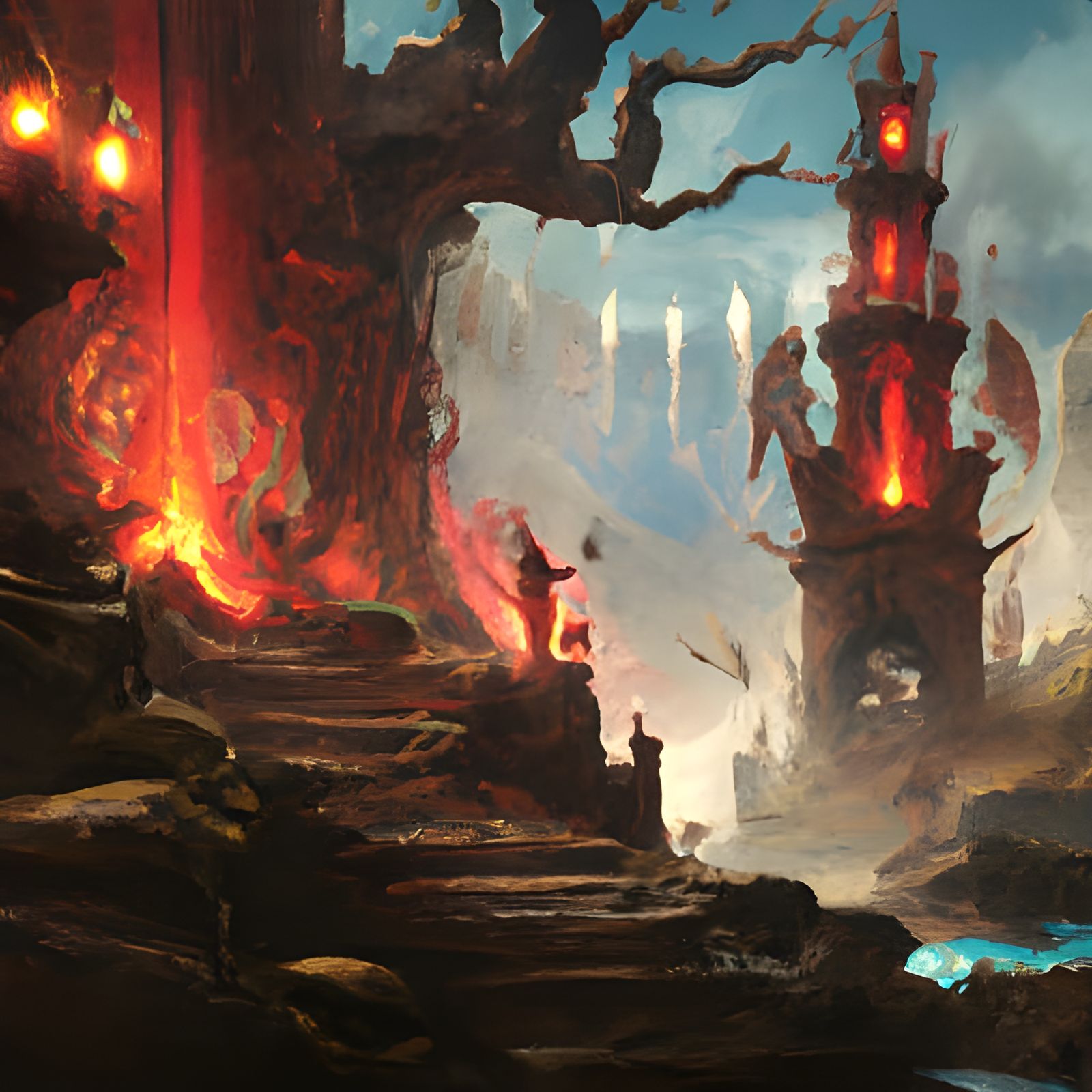 Fantastical Matte Painting with Deep Color