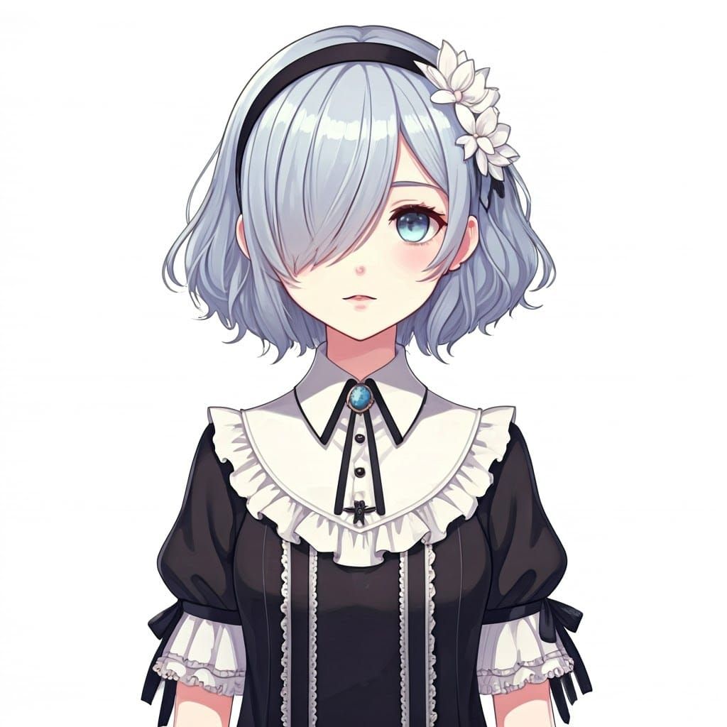 Elegant Anime Girl in Refined Fantasy Setting