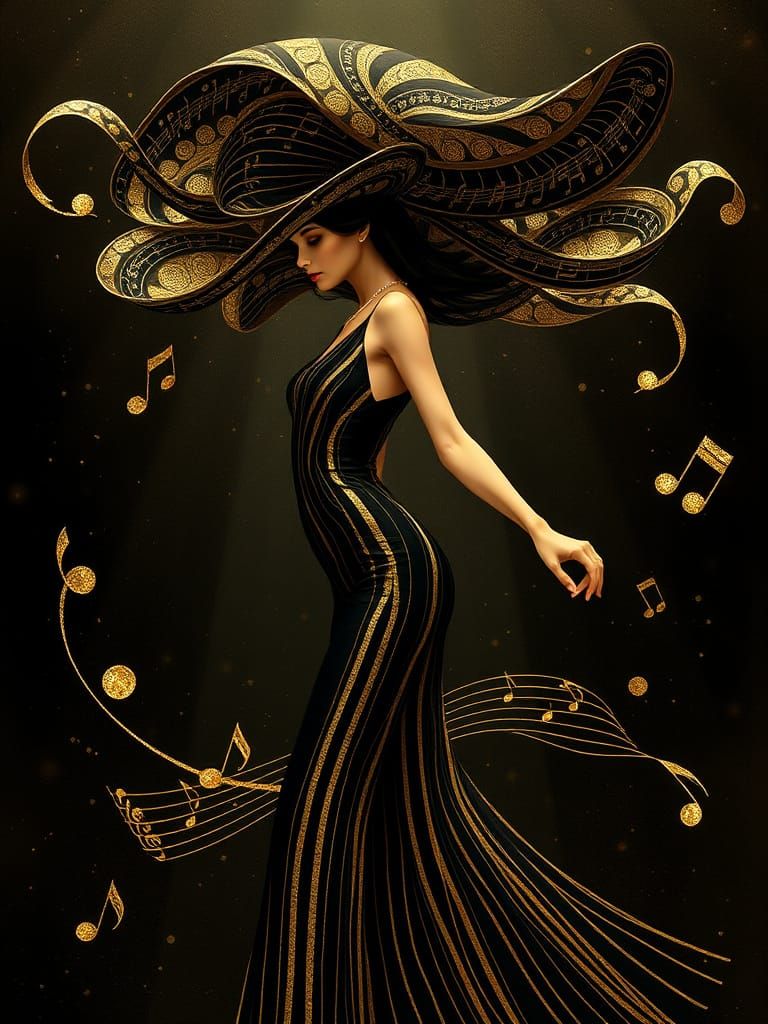 Elegant Figure in Opulent Baroque Style