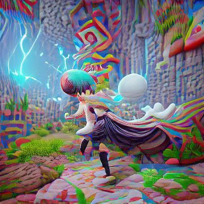 Psychedelic Anime Magical Perseverance in 8K 3D