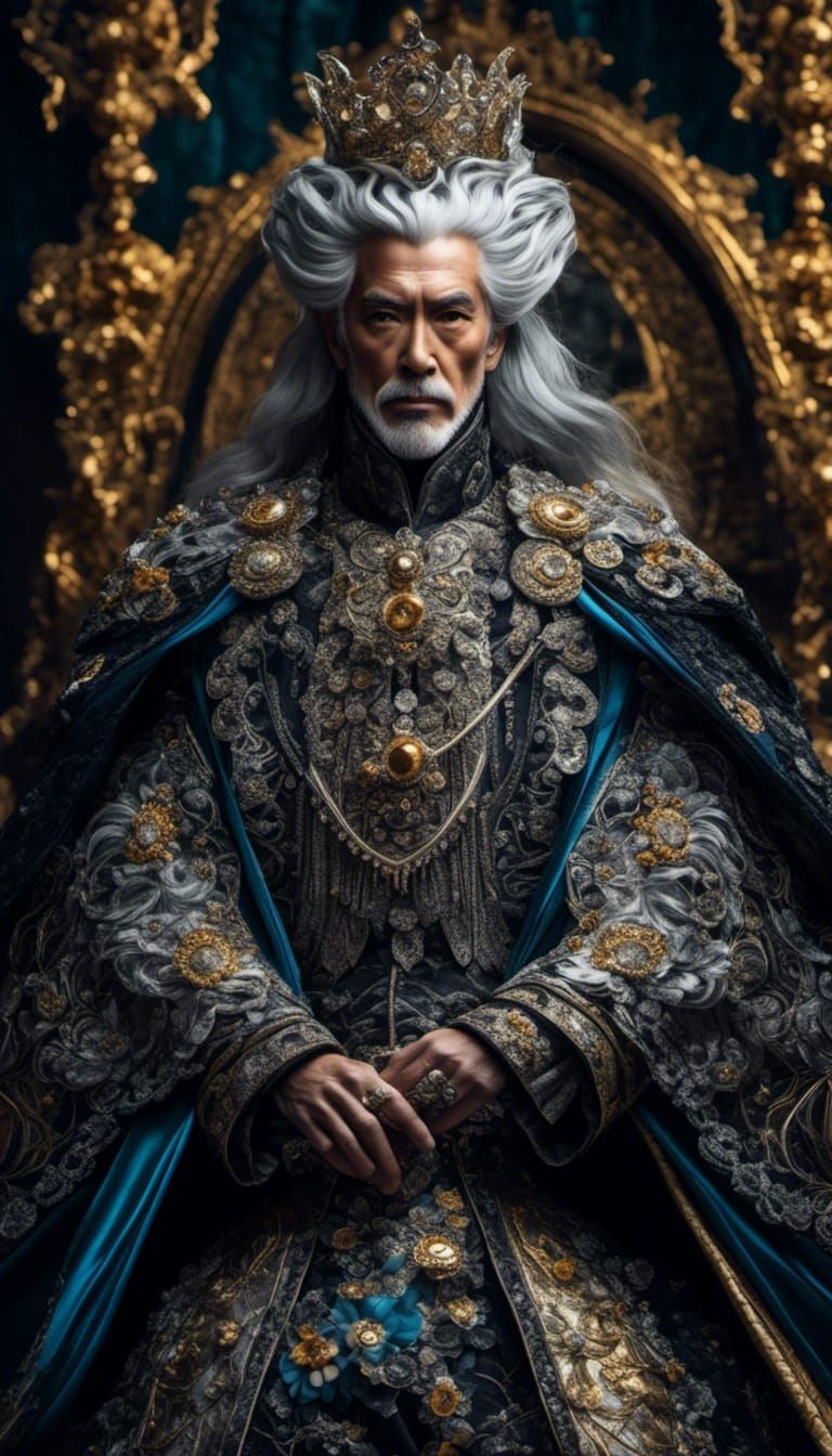 Hyperdetailed Emperor in Elaborate Clothes