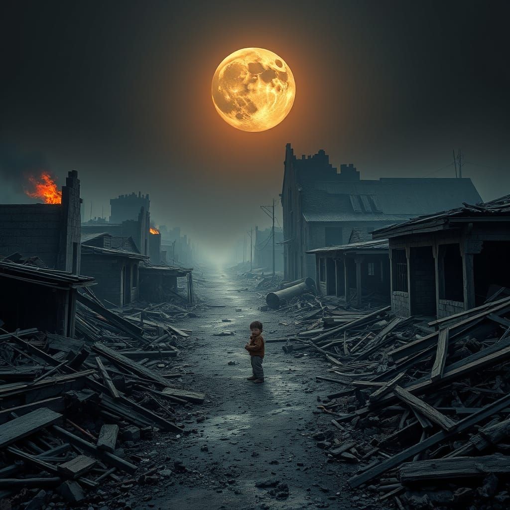 Moonlit Ruins in Hyperrealistic HDR