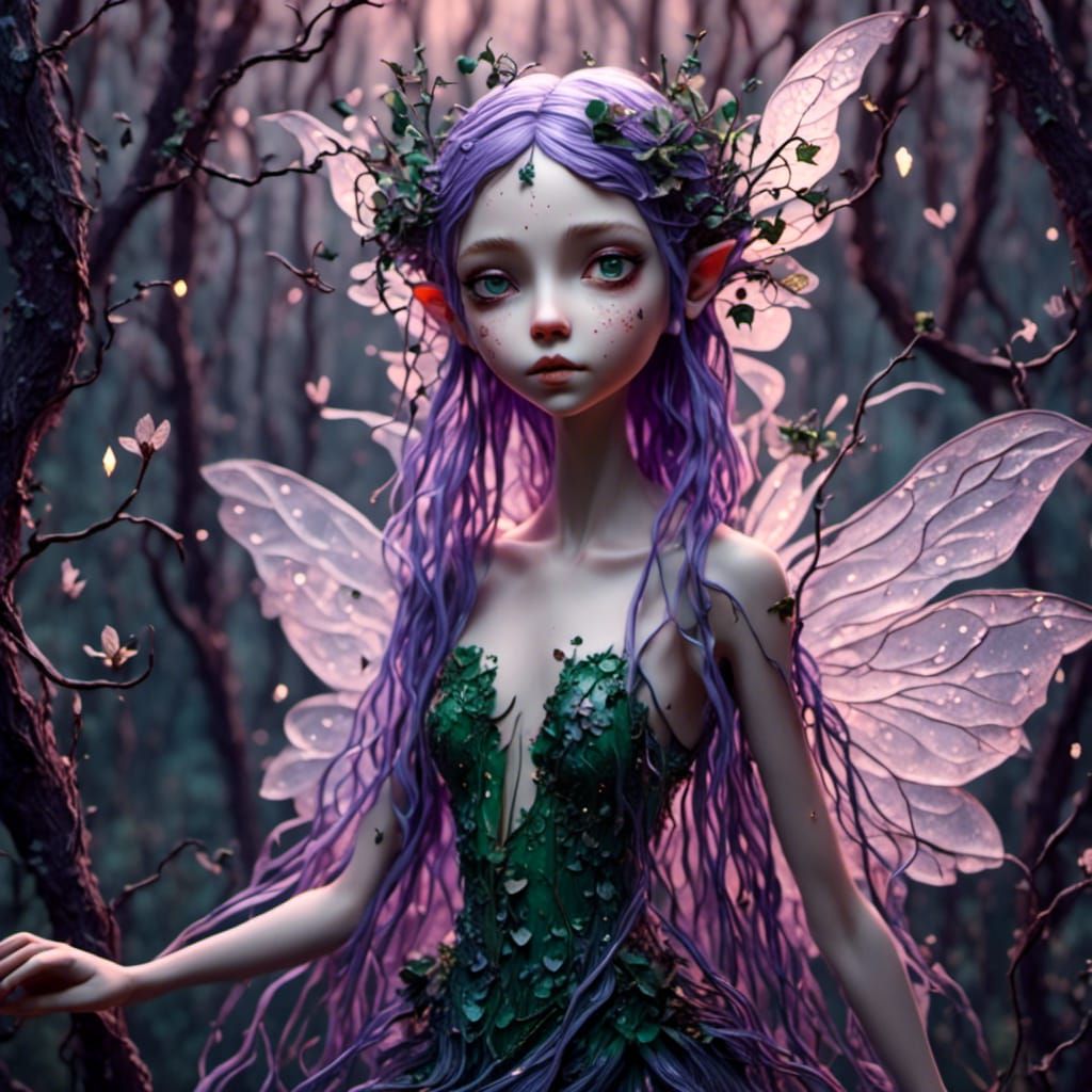 Spring Fairy in Luminescent Forest
