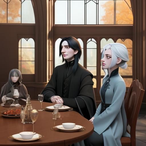 Narcissa and Severus: Tea in a Tearoom