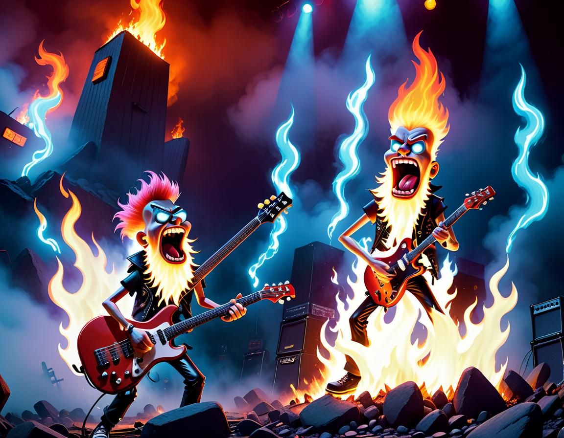 Cartoon Metal Band: Chowder and Schnitzel Rocking Out