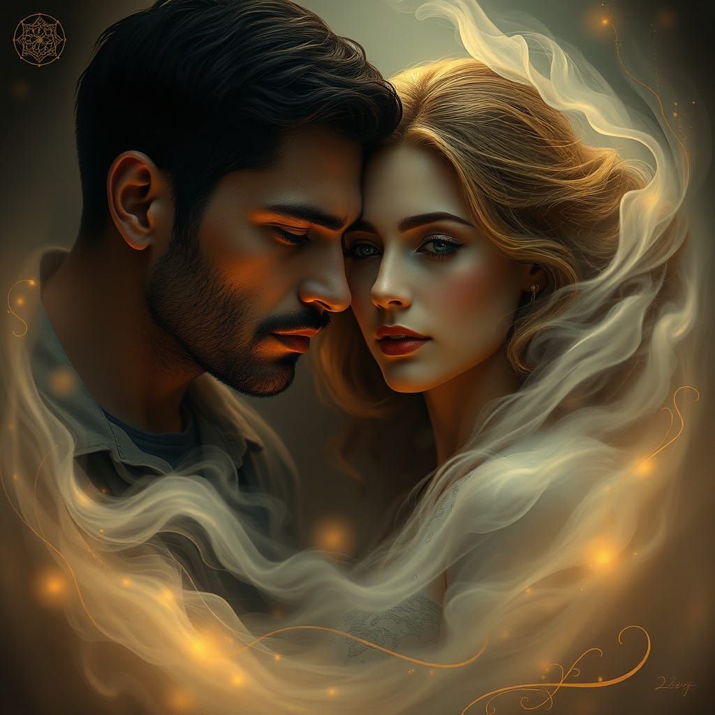 Inspiring Portrait of Devoted Couple in Ethereal Mist