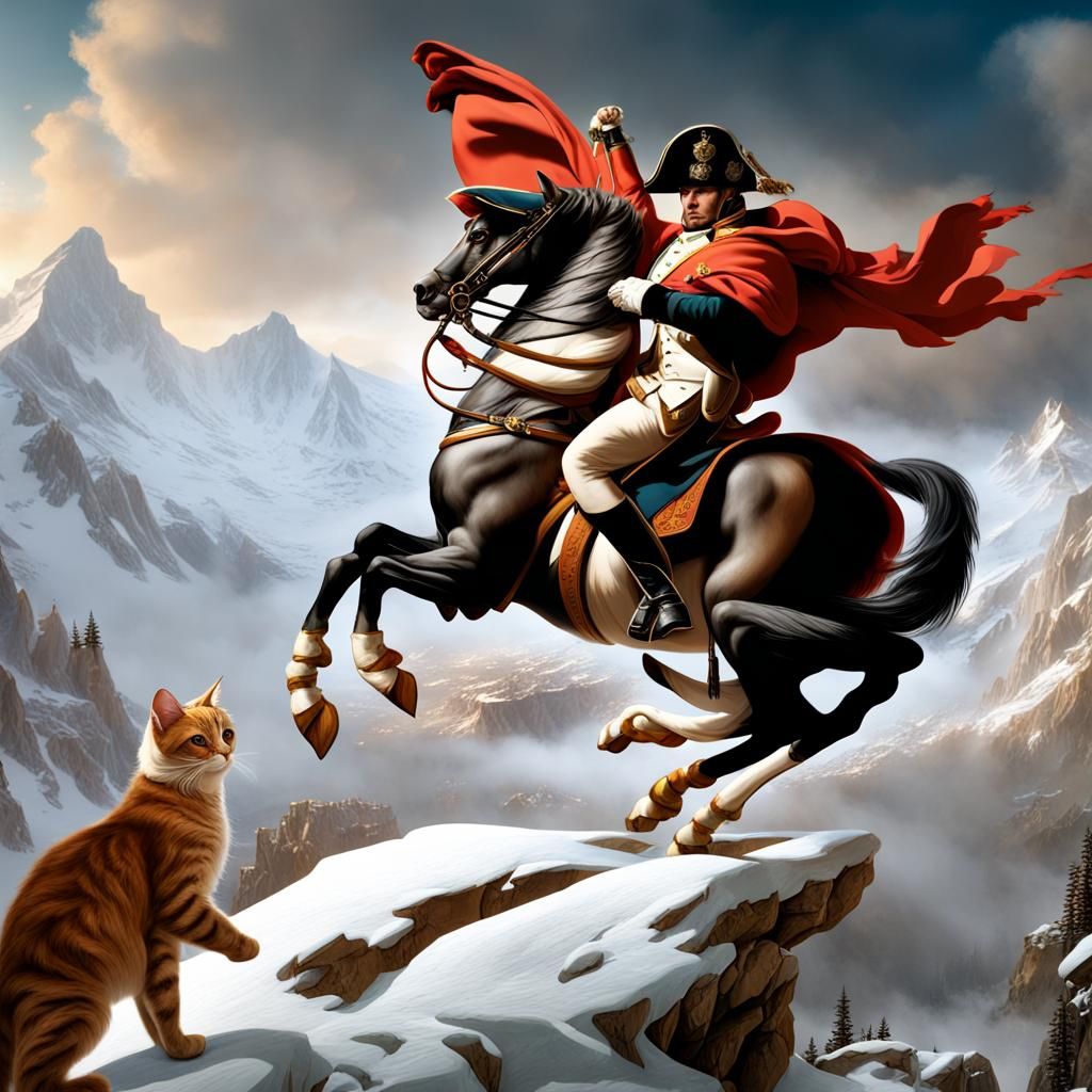Cats Recreate Napoleon's Crossing of the Alps