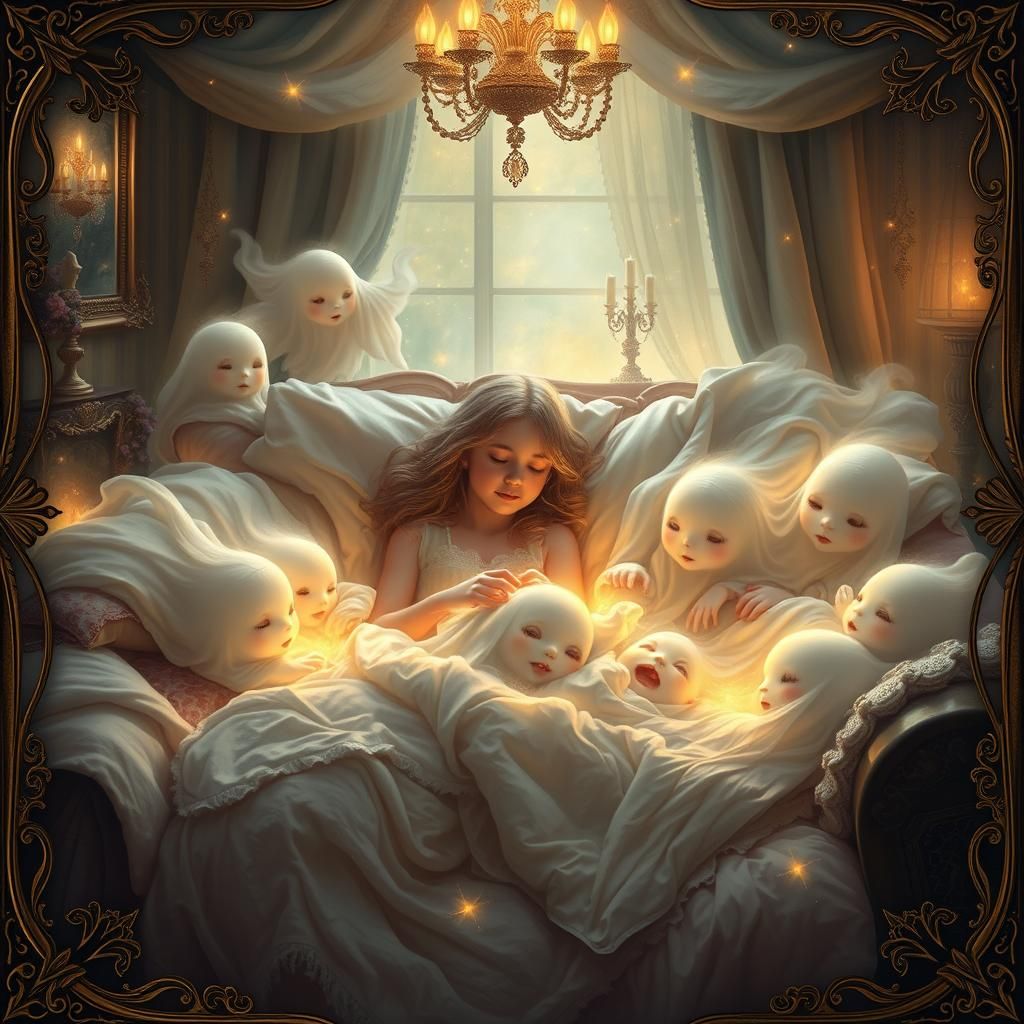 Ghostly Slumber Party in Dreamy Warm Light