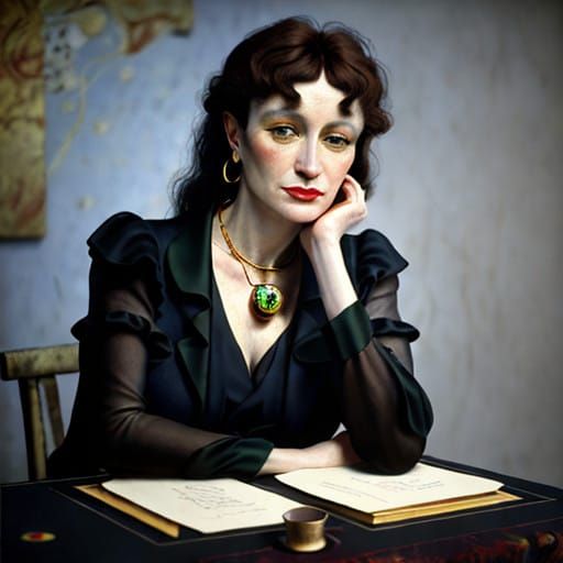 Surreal Beauty in a Psychedelic Oil on Canvas Masterpiece