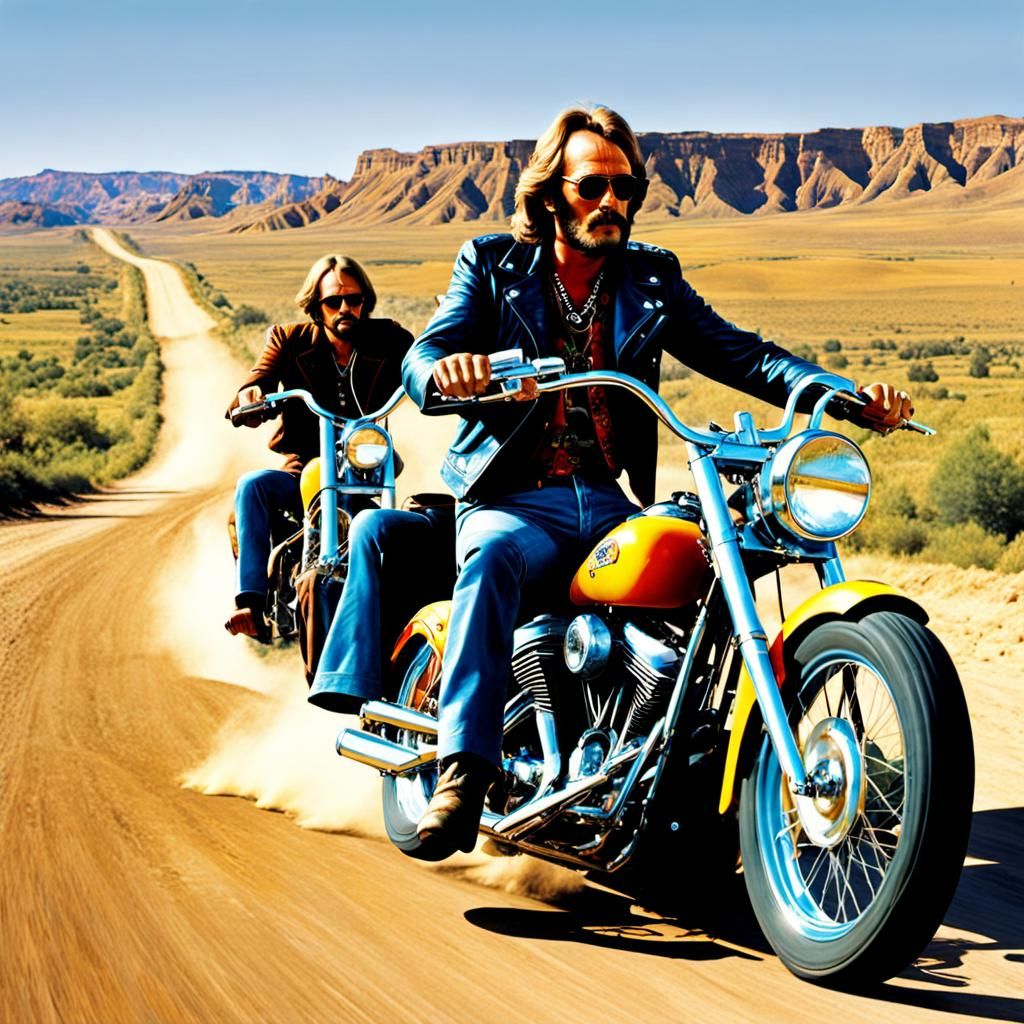 Easy Rider Style Motorbike Poster Art