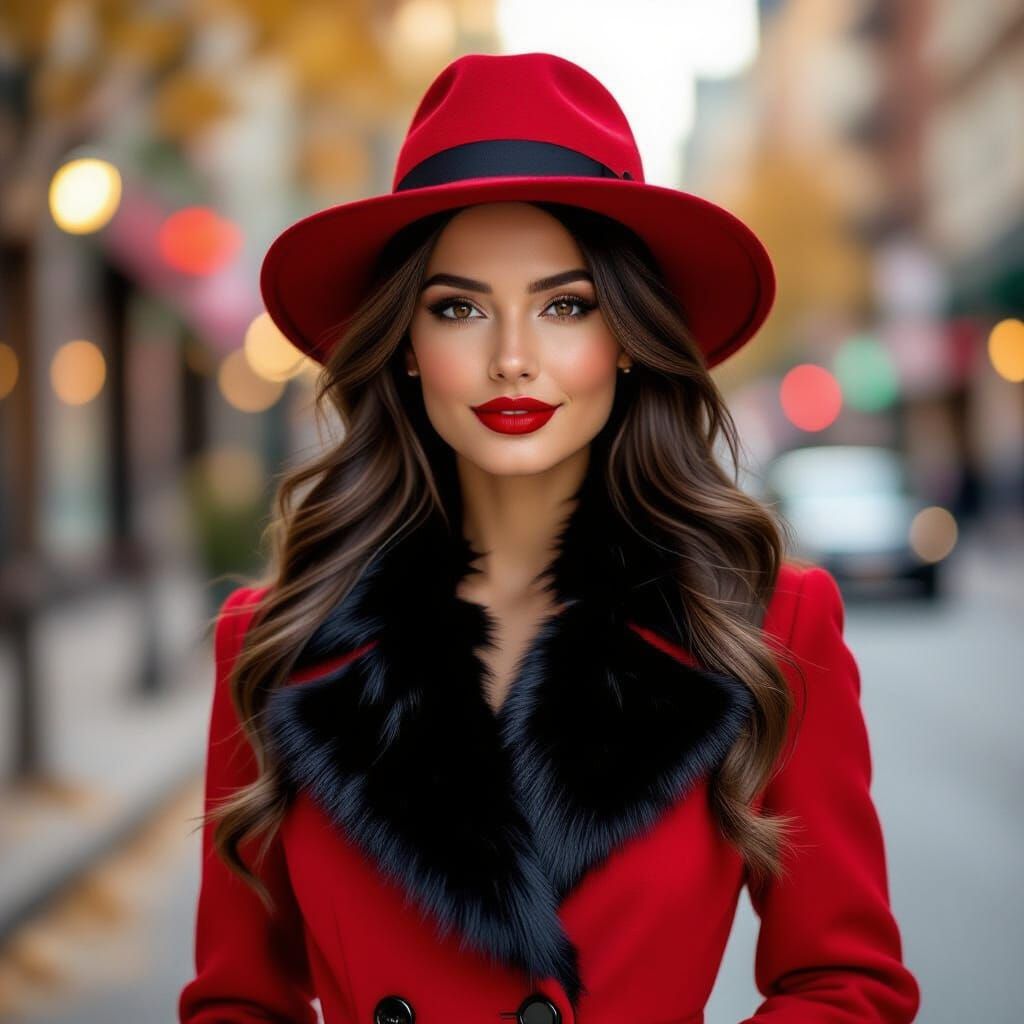 a cheerful beautiful woman shown in full view, standing conf...