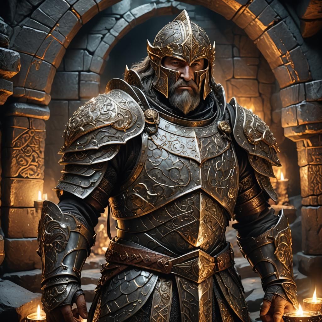 Dwarven Warrior in Glistening Plate Mail