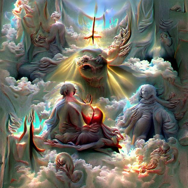 Heavenly Sunshine Beams: Divine Ethereal Illustration