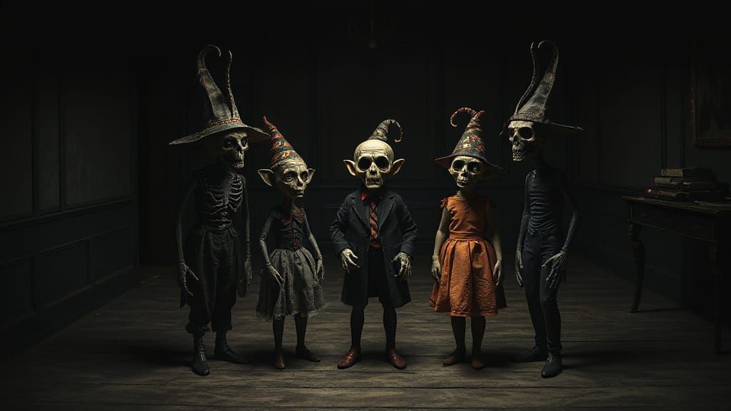 Surreal Family Portrait in Victorian Decay